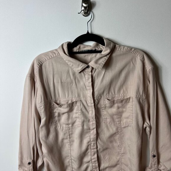 Prana pink button up‎ shirt women’s medium - Picture 2 of 9